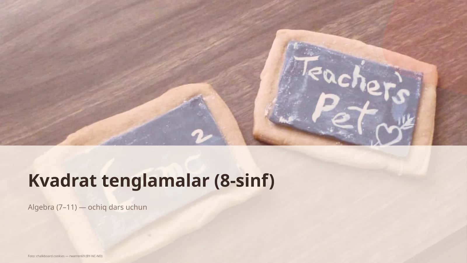 Kvadrat tenglamalar (8-sinf)