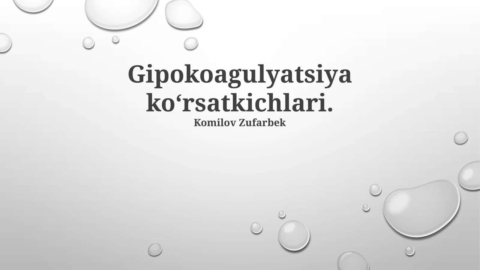 Gipokoagulyatsiya koʻrsatkichlari