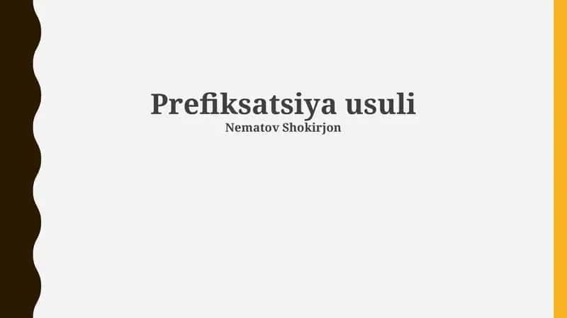 Prefiksatsiya usuli