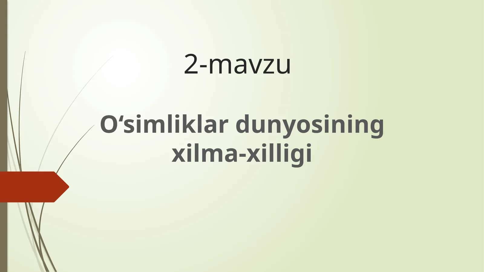 O‘simliklardunyosiningxilma-xilligi