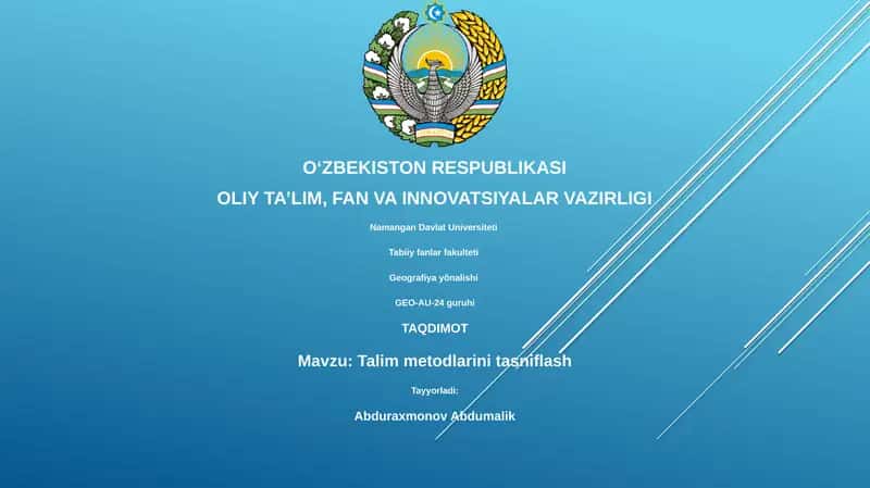 Talim metodlarini tasniflash