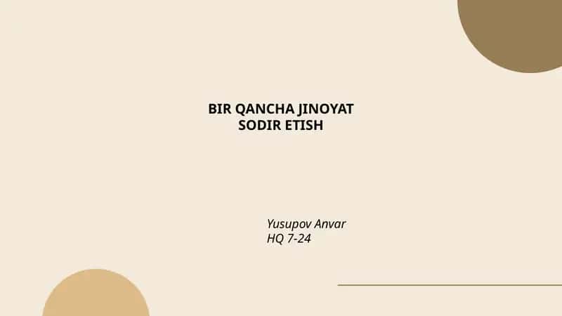 Bir qancha jinoyat sodir etish