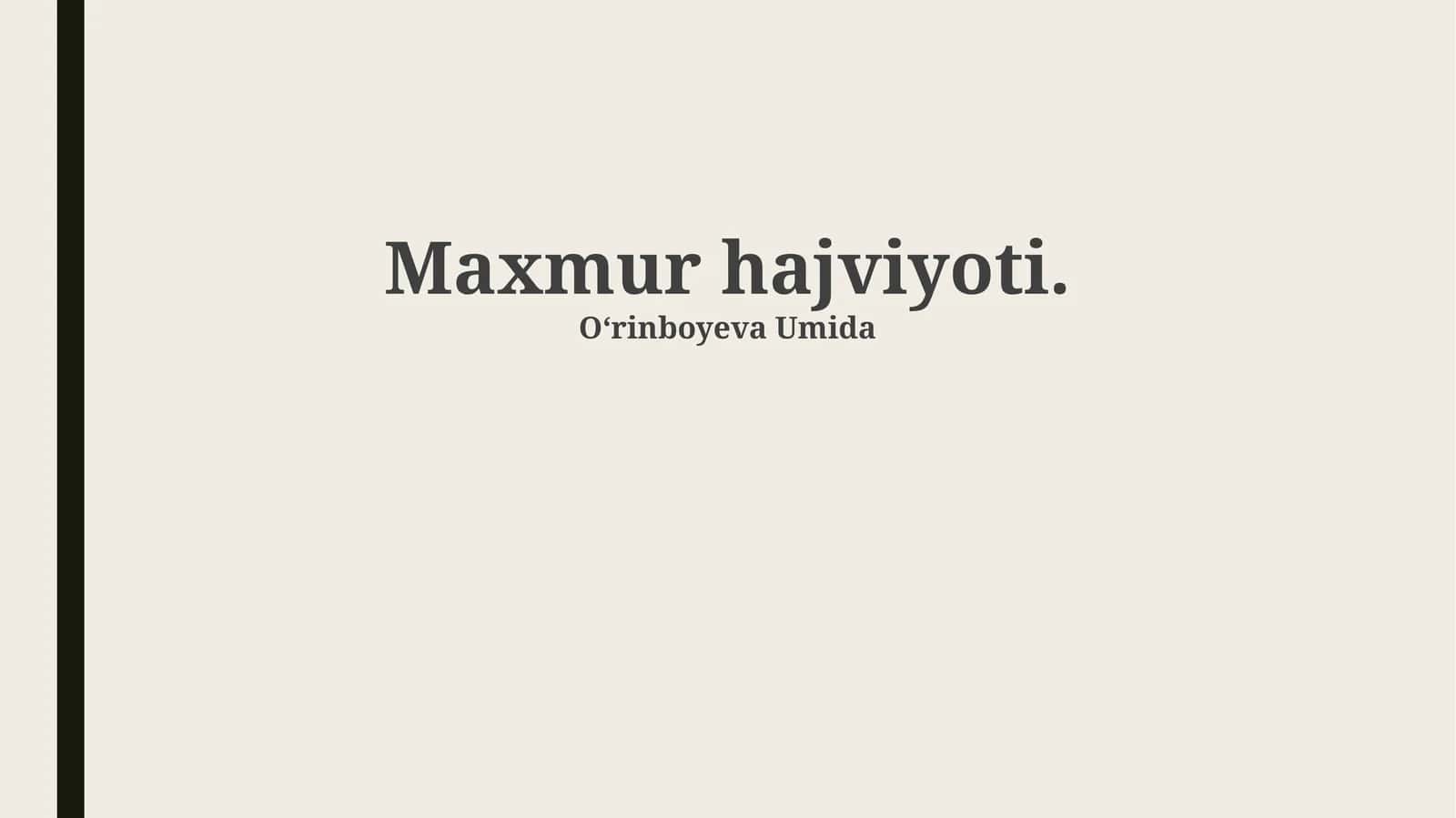 Maxmur hajviyoti