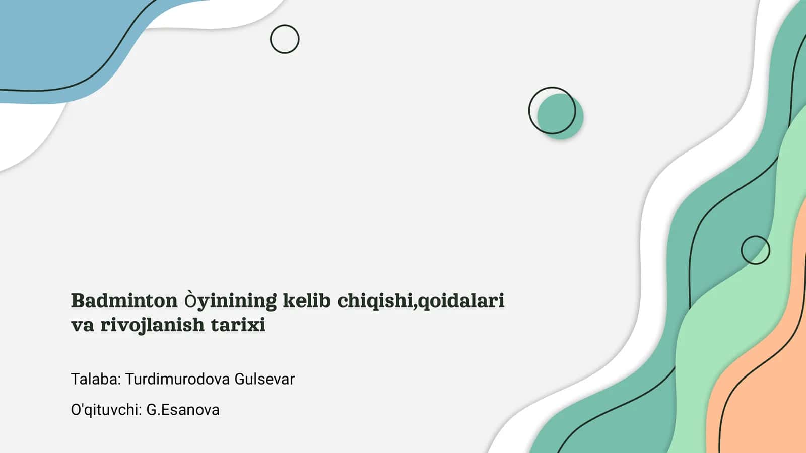Badminton òyinining kelib chiqishi,qoidalari va rivojlanish tarixi