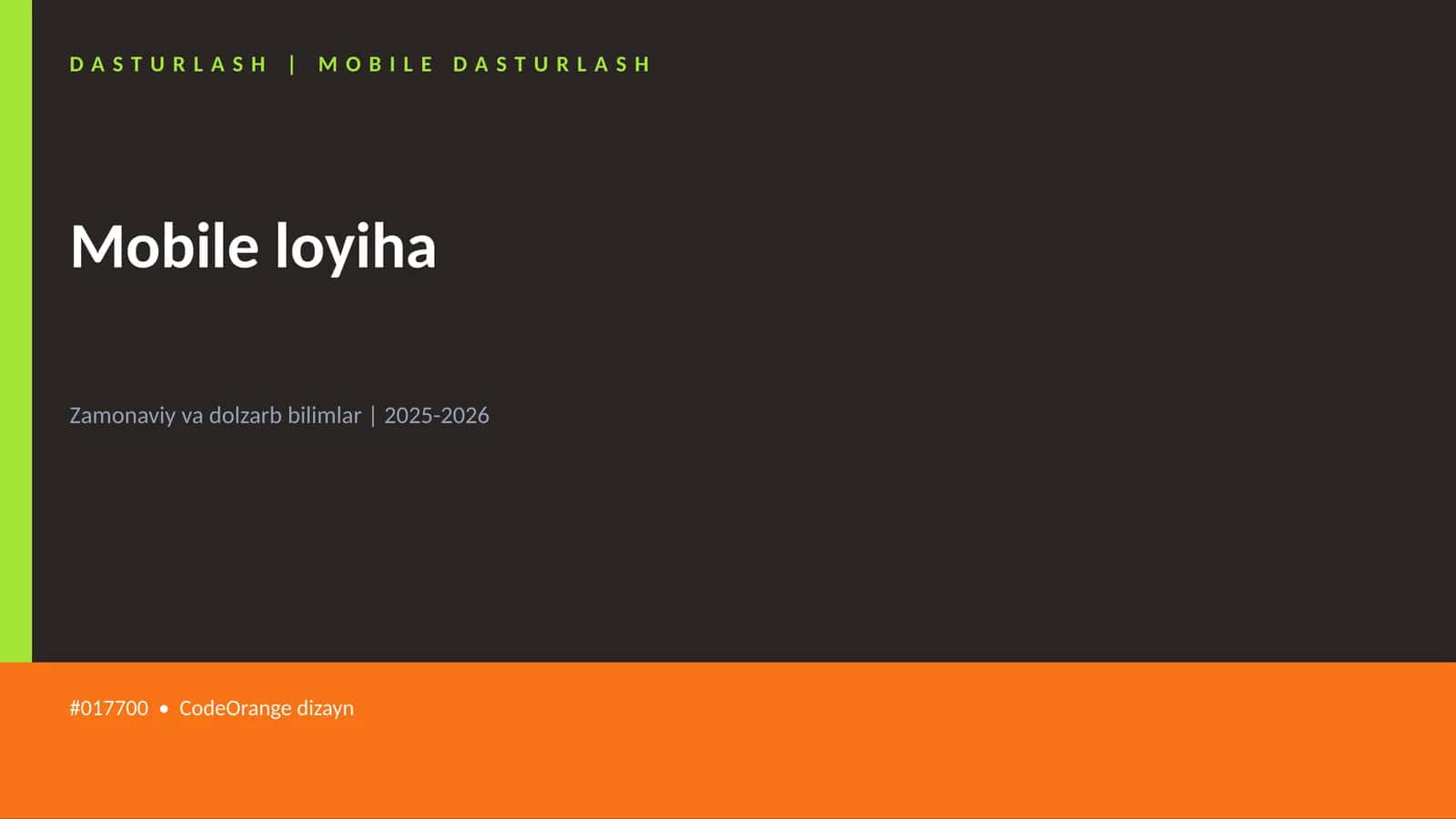 Mobile loyiha