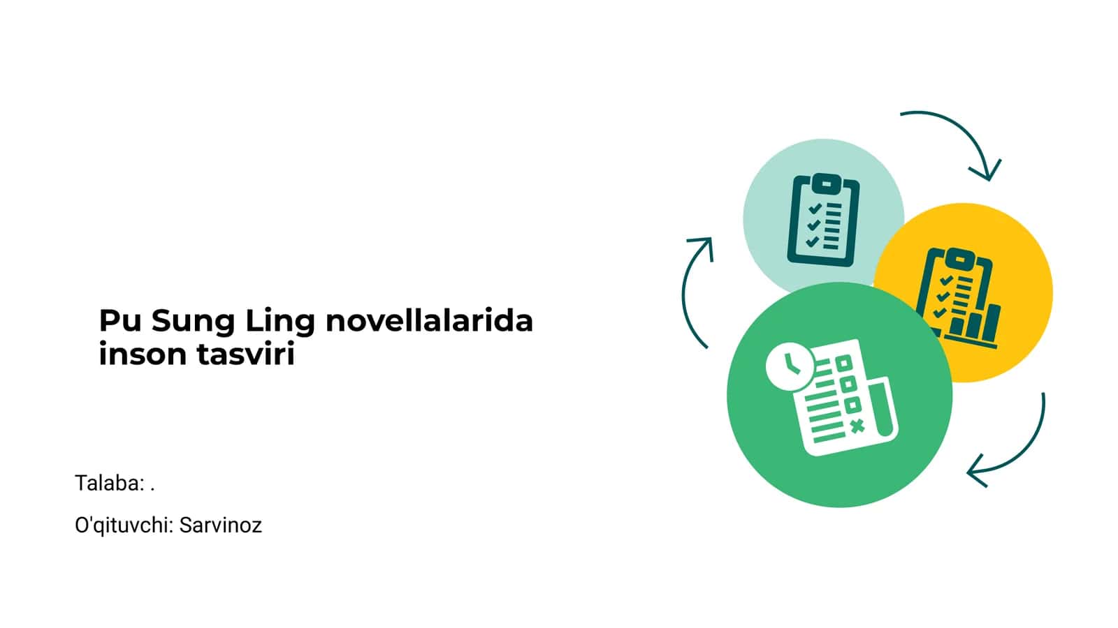 Pu Sung Ling novellalarida inson tasviri