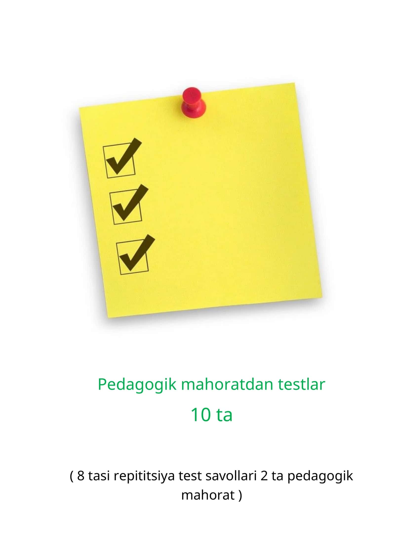 Pedagogik mahoratdan testlar