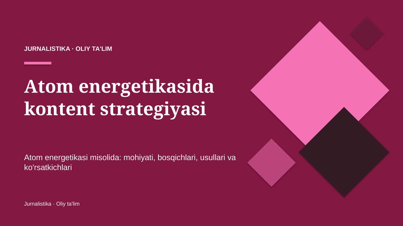 Atom energetikasida kontent strategiyasi
