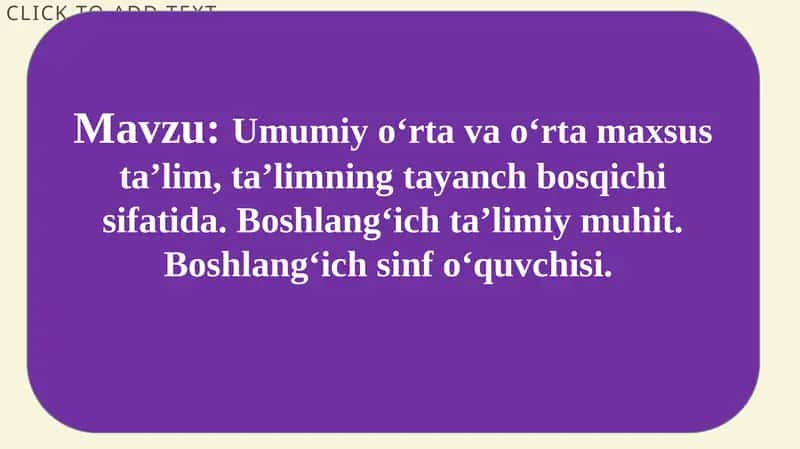 Maktabgacha ta'lim va boshlang'ich ta'lim