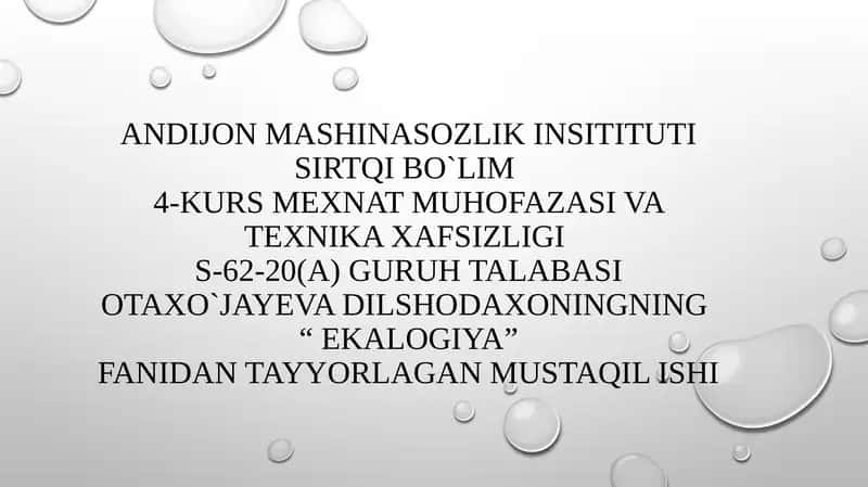 OZON QATLAMIning YEMIRILISHI va uning SALBIY OQIBATLARI