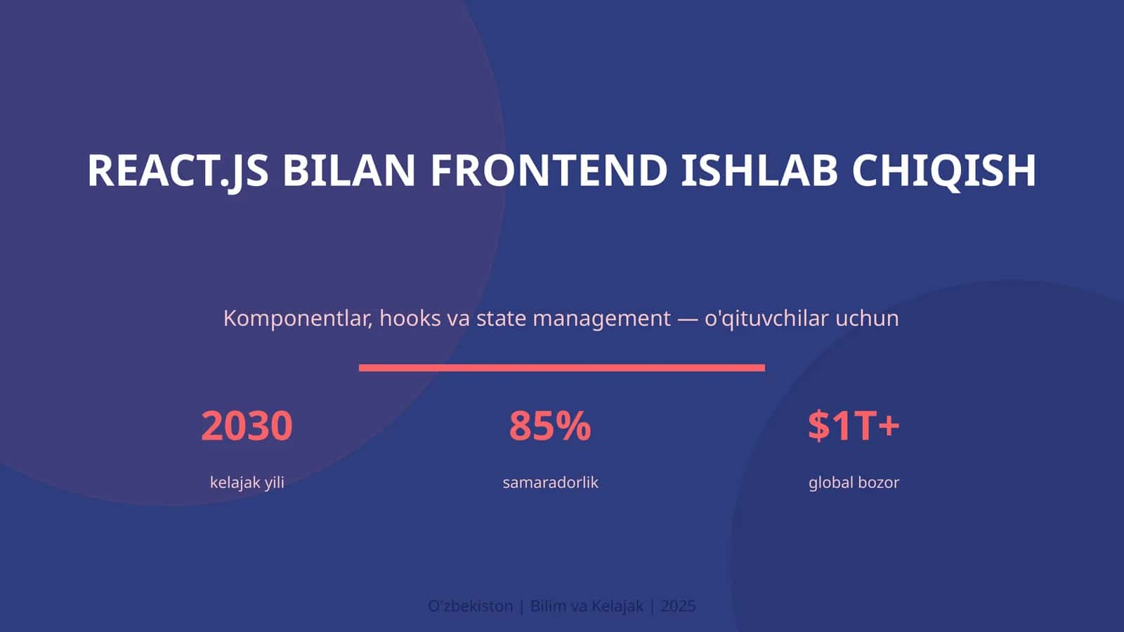 REACT.JS BILAN FRONTEND ISHLAB CHIQISH