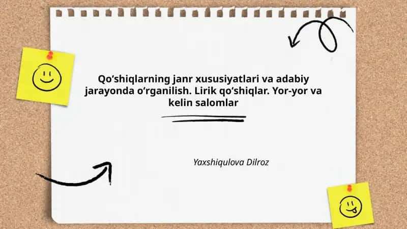 Qoʻshiqlarning janr xususiyatlari va adabiy jarayonda oʻrganilish