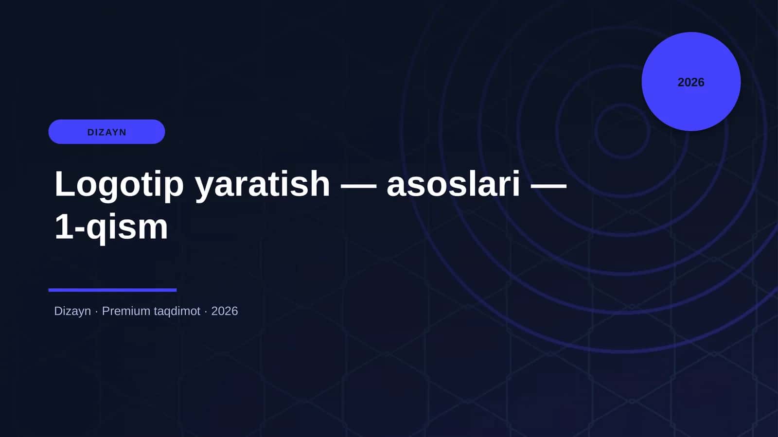 Logotip yaratish — asoslari — 1-qism