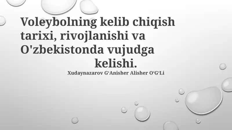 Voleybol tarixi O'zbekistonda