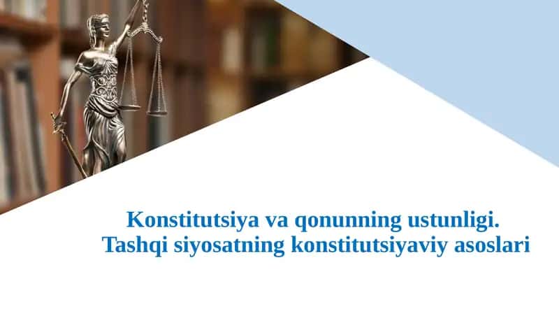 Konstitutsiya va qonunning ustunligi. Tashqi siyosatning konstitutsiyaviy asoslari