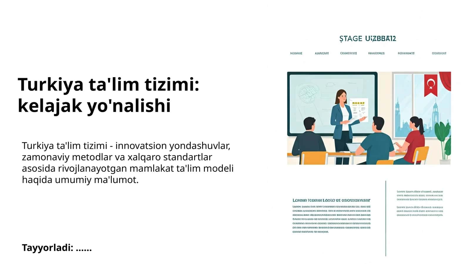 Turkiya ta'lim tizimi: kelajak yo'nalishi