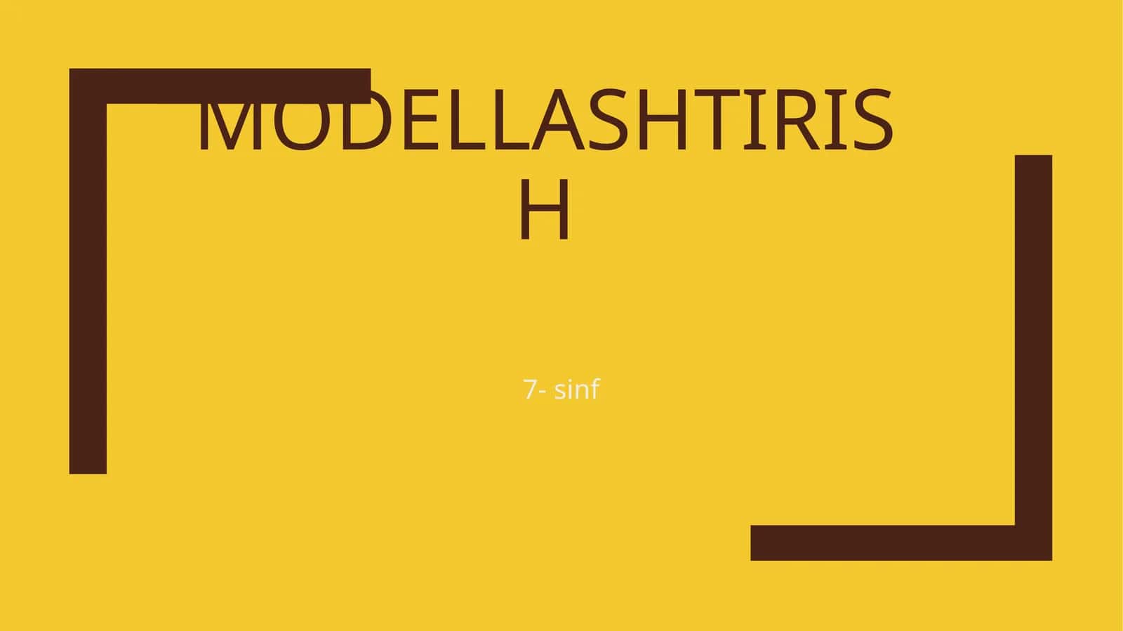 Modellashtirish