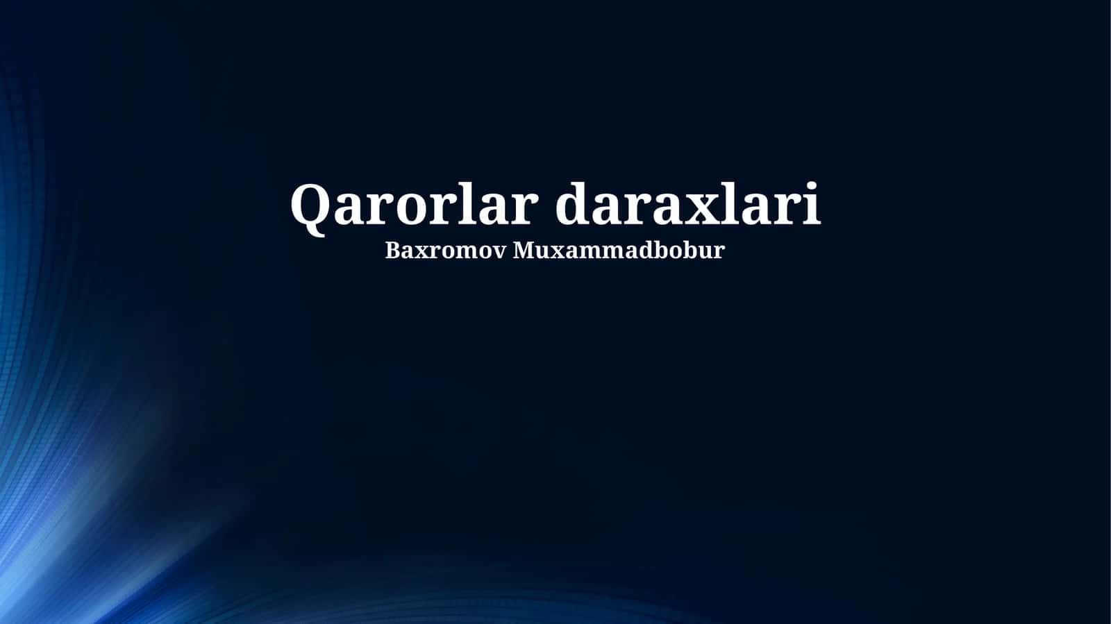 Qarorlar daraxlari