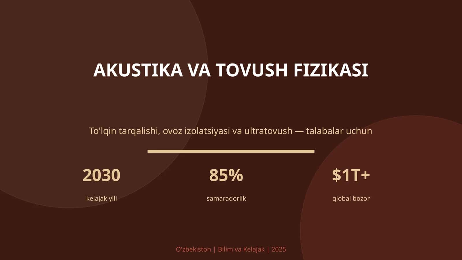 AKUSTIKA VA TOVUSH FIZIKASI