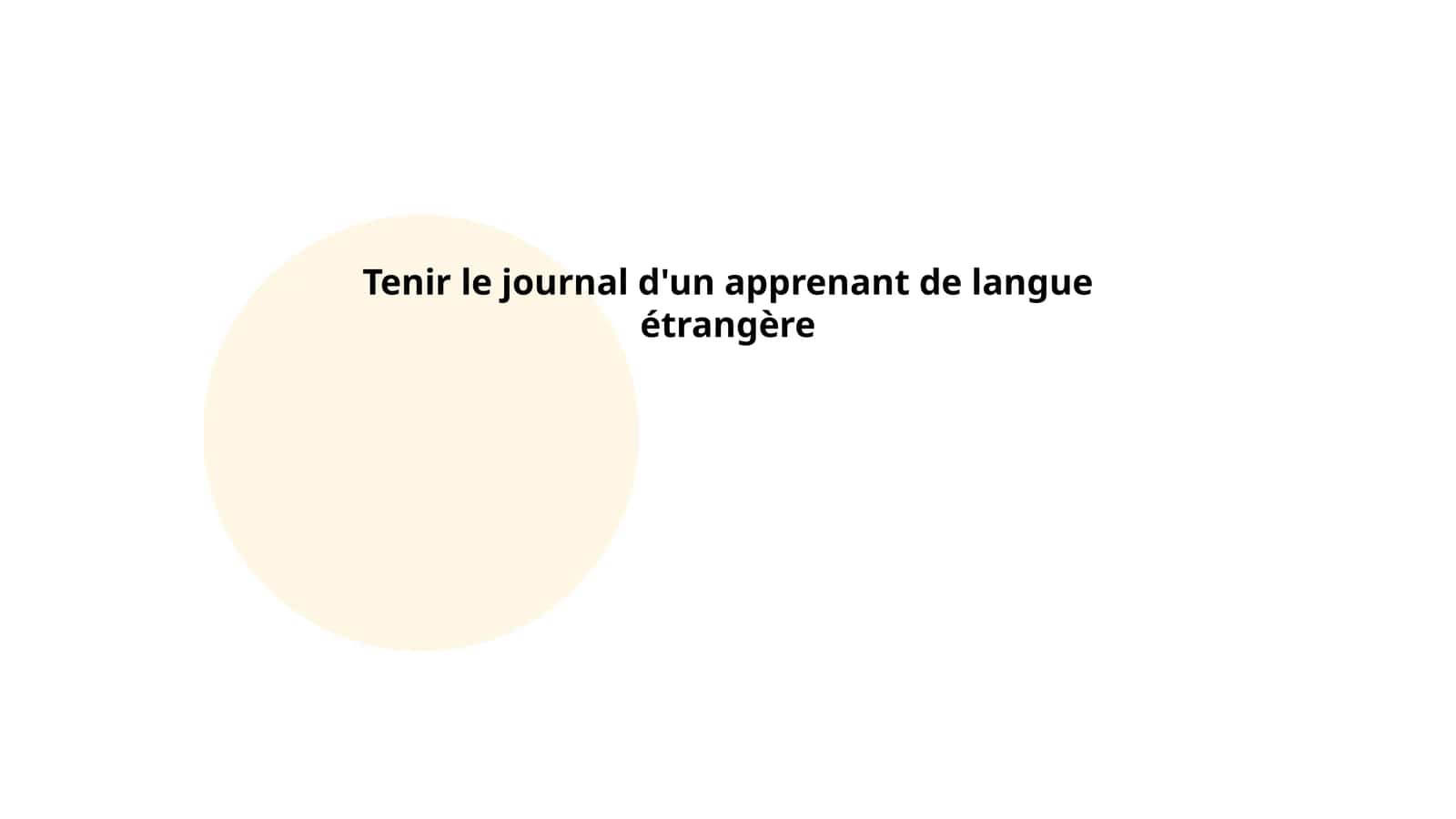 Tenir le journal d'un apprenant de langue étrangère