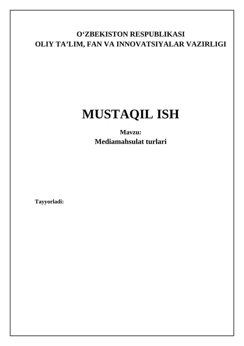 Ommaviy axborot vositalari mahsulotlari