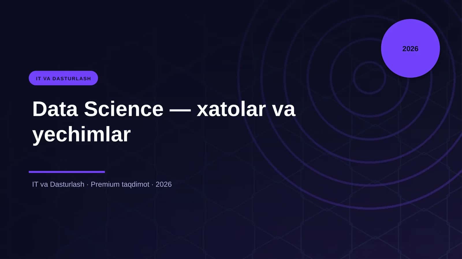 Data Science — xatolar va yechimlar
