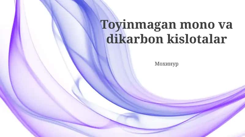Yog Kislotalari va Dikarbon Kislotalar