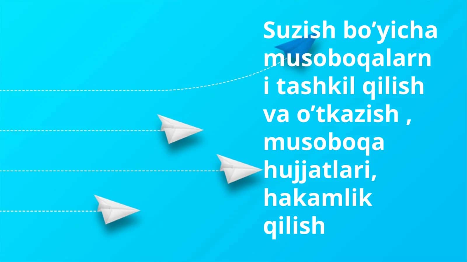 Suzish bo’yicha musoboqalarni tashkil qilish va o’tkazish, musoboqa hujjatlari, hakamlik qilish