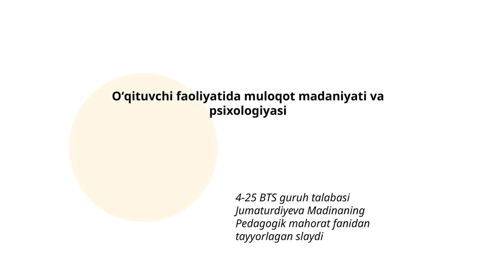 Muloqot madaniyati va psixologiyasi