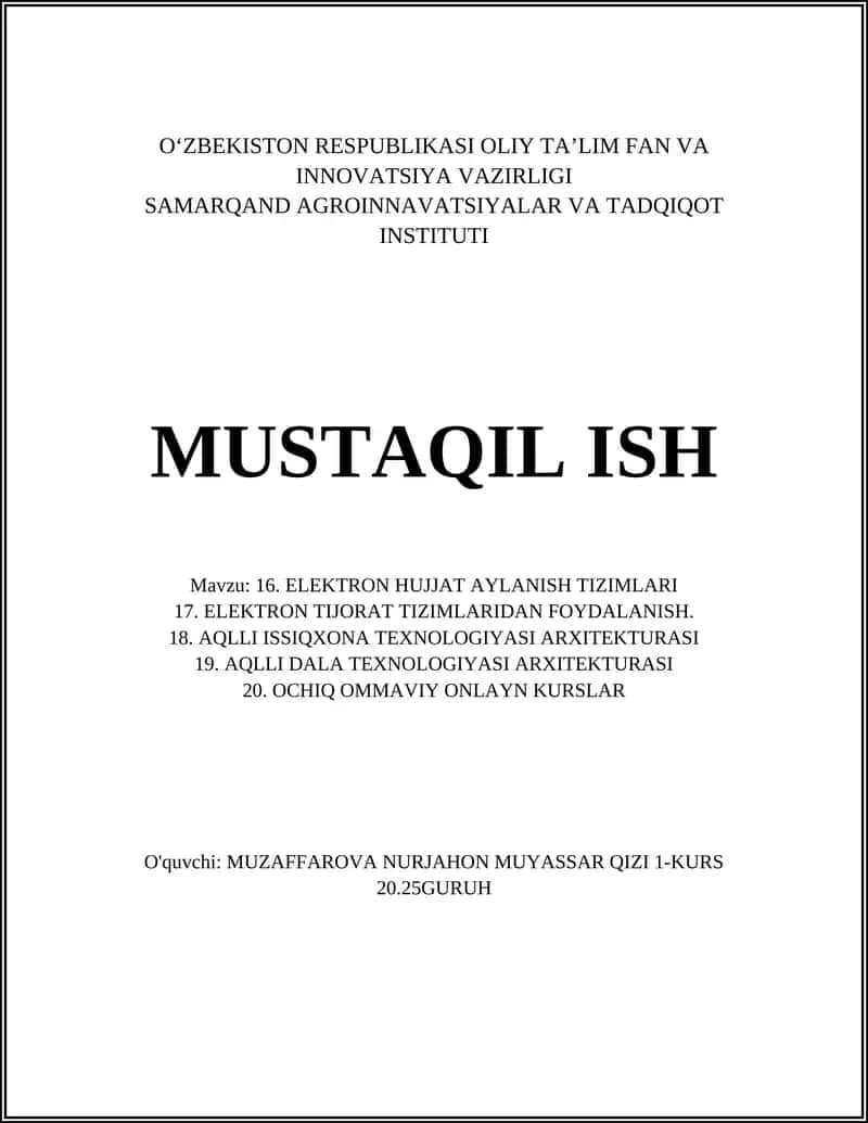 ELEKTRON HUJJAT AYLANISH TIZIMLARI