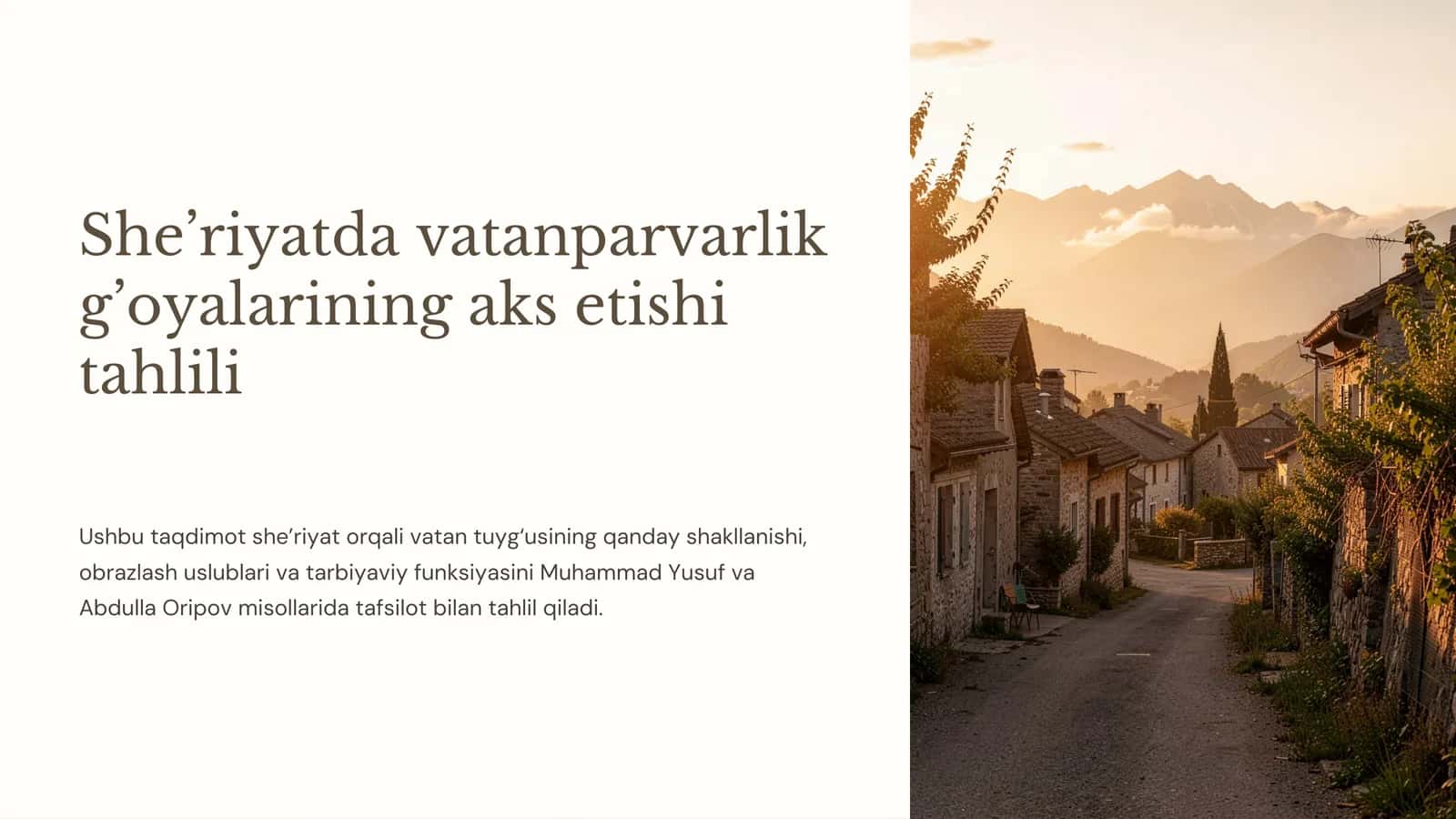 She’riyatda vatanparvarlik g’oyalarining aks etishi tahlili