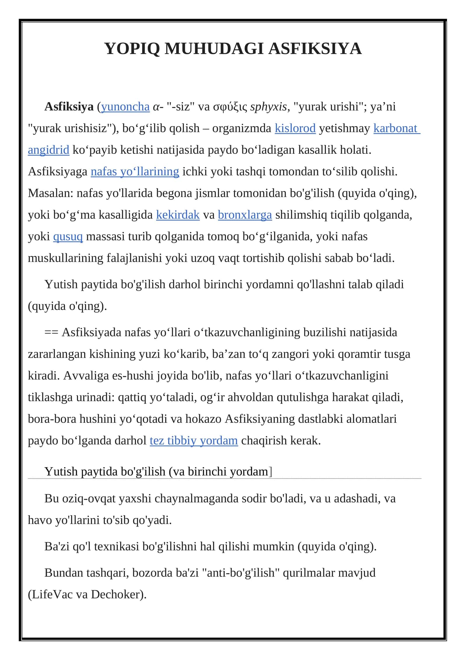 YOPIQ MUHUDAGI ASFIKSIYA
