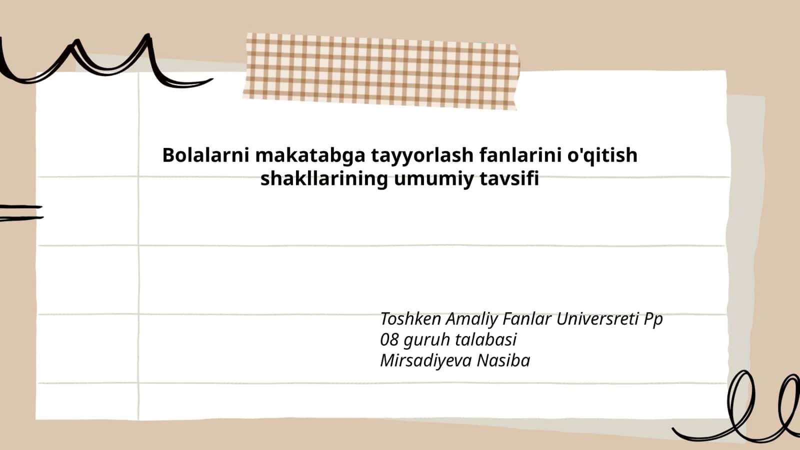 Bolalarni makatabga tayyorlash fanlarini o'qitish shakllarining umumiy tavsifi