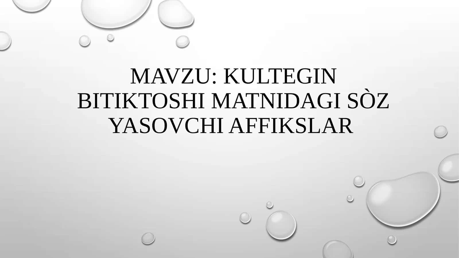 Kultegin bitiktoshi matnidagi Sòz yasovchi affikslar