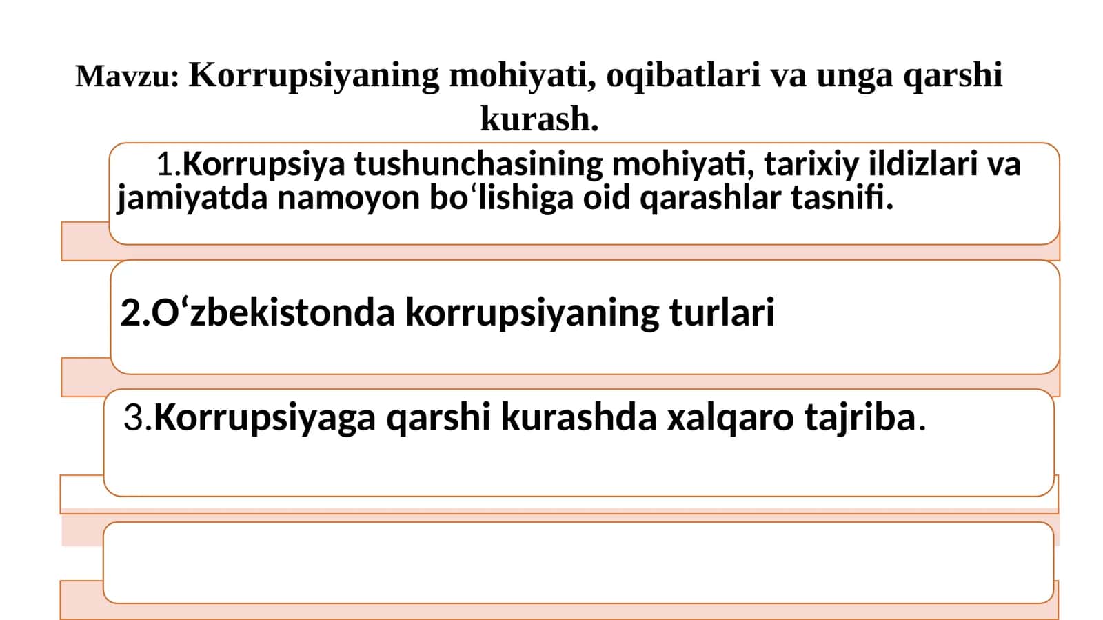 Korrupsiyaning mohiyati, oqibatlari va unga qarshi kurash.mexanizmlari