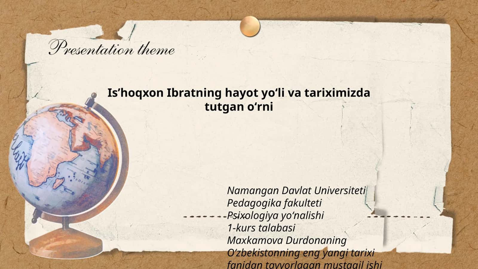 Isʼhoqxon Ibratning hayot yoʻli va tariximizda tutgan oʻrni