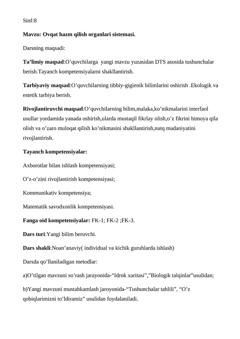 Ovqat hazm qilish organlari sistemasi