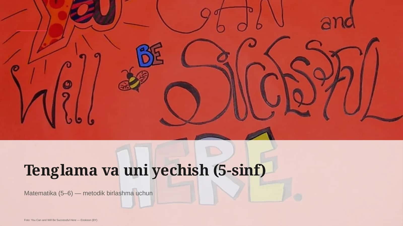 Tenglama va uni yechish (5-sinf)