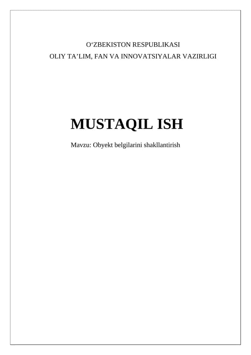 Ob'ektni tasvirlash