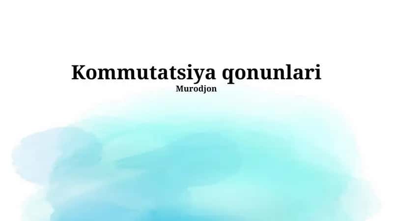Kommutatsiya qonunlari