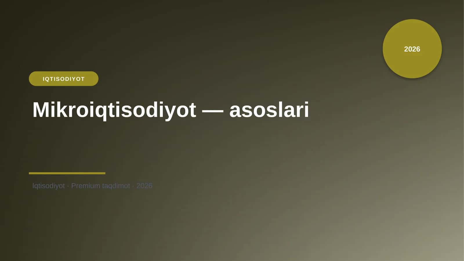 Mikroiqtisodiyot — asoslari