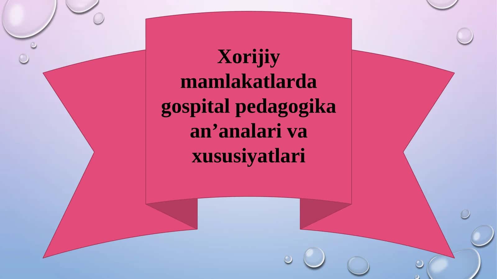 GOSPITAL MAKTABLAR TIZIMI RIVOJLANGAN DAVLATLAR