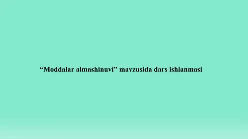 MODDALAR ALMASHINUVI