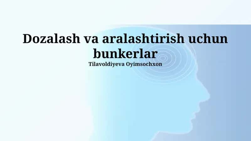 Aralashtirish texnologiyalari va uskunalari