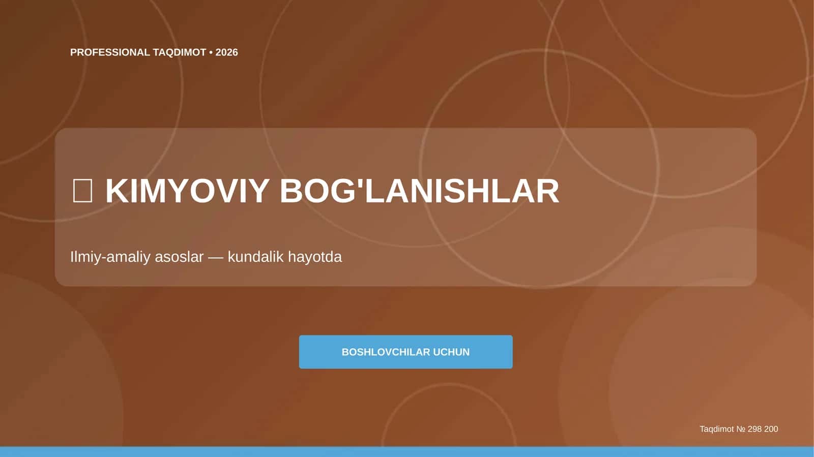 Kimyoviy bog'lanishlar: ilmiy-amaliy asoslar