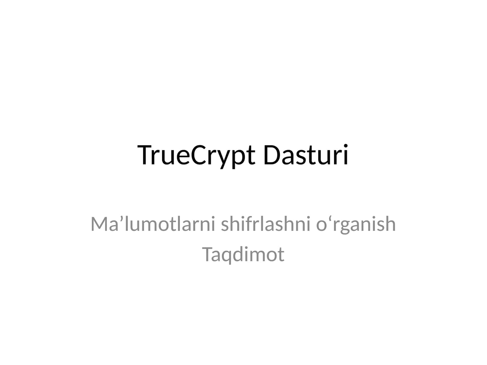 TrueCrypt Dasturi