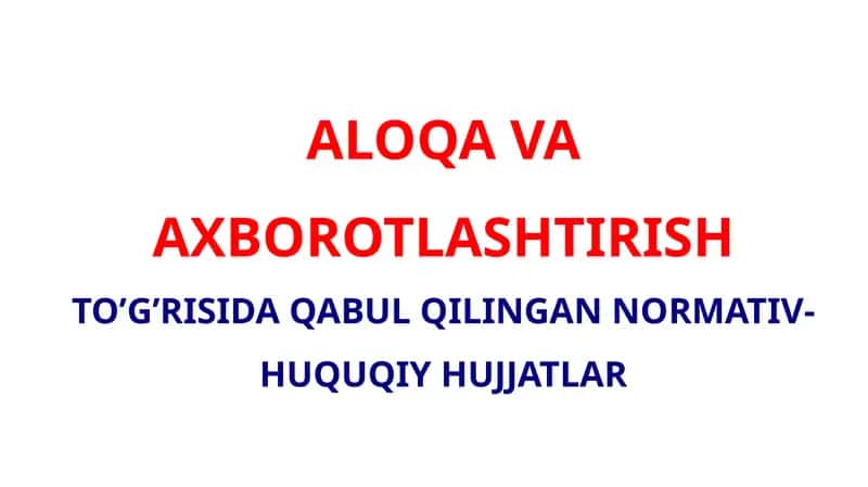 NORMATIV-HUQUQIY HUJJATLAR