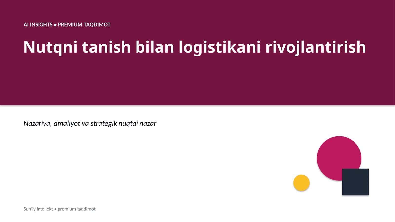 Nutqni tanish bilan logistikani rivojlantirish