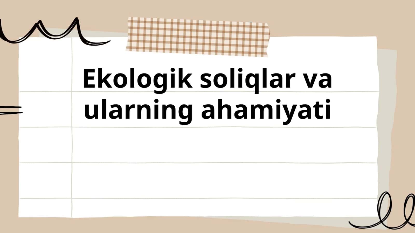 Ekologik soliqlar va ularning ahamiyati