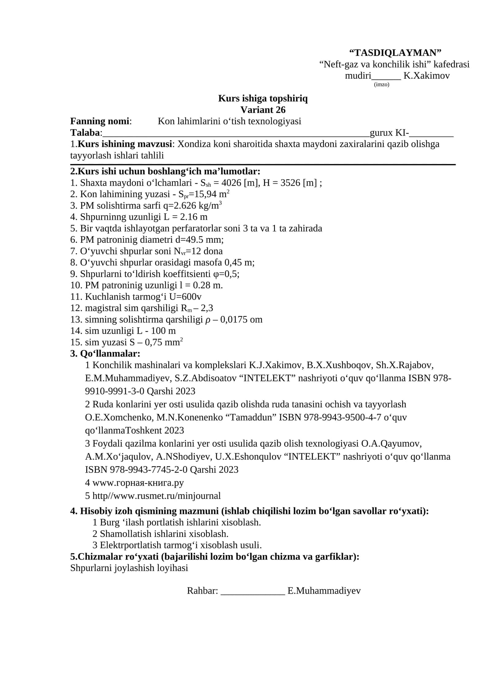 Xonjiza polimetall konini ochish to‘g‘risida.